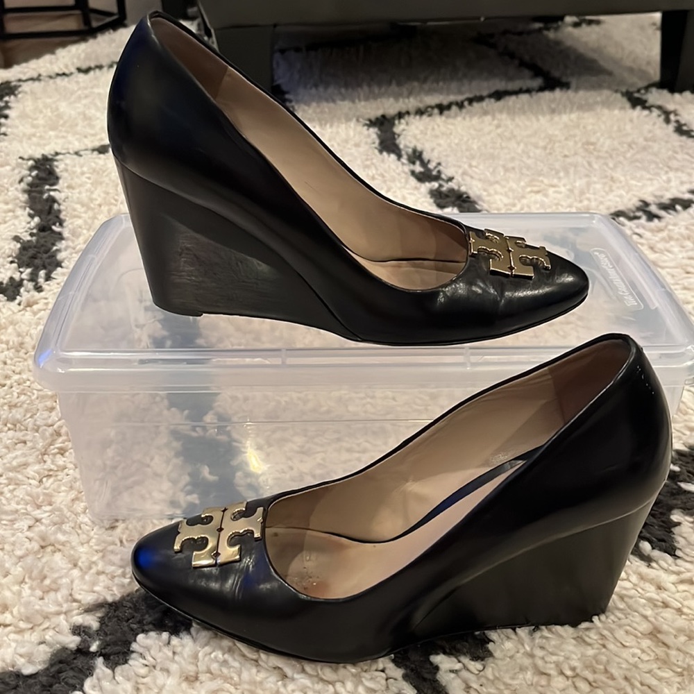 Tory Burch Black Wedges